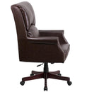 Flash Furniture High Back Pillow Back Brown Leather Executive Swivel Office Chair