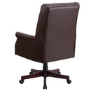 Flash Furniture High Back Pillow Back Brown Leather Executive Swivel Office Chair