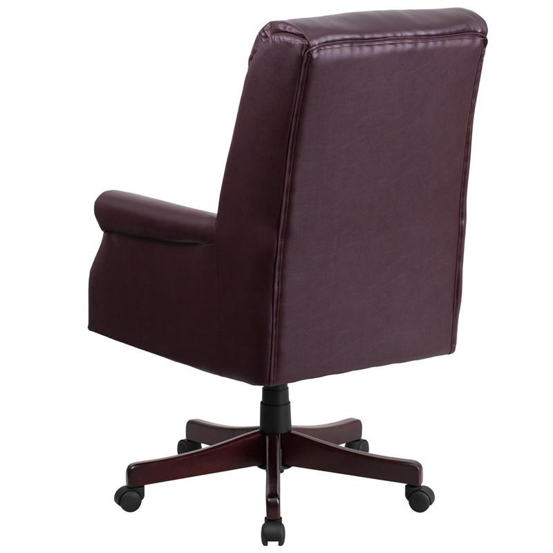 Flash Furniture High Back Pillow Back Burgundy Leather Executive Swivel Office Chair