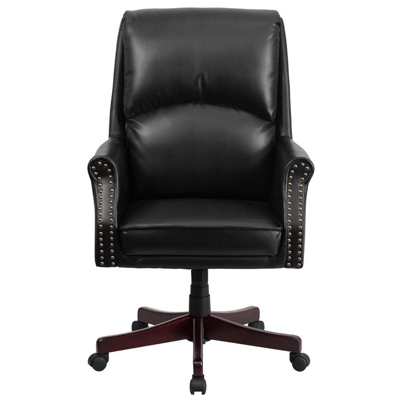 Flash Furniture High Back Pillow Back Black Leather Executive Swivel Office Chair