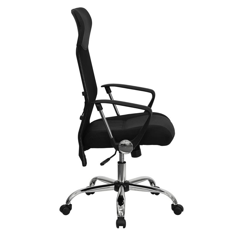 Flash Furniture High Back Black Leather And Mesh Swivel Task Chair