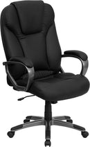 Flash Furniture BT-9066-BK-GG High Back Black Leather Executive Swivel Office Chair