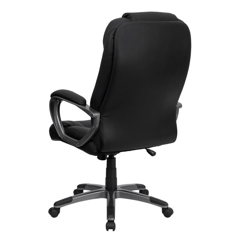 Flash Furniture BT-9066-BK-GG High Back Black Leather Executive Swivel Office Chair