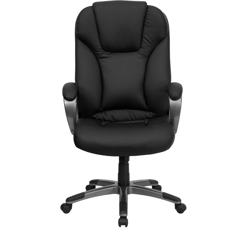 Flash Furniture BT-9066-BK-GG High Back Black Leather Executive Swivel Office Chair