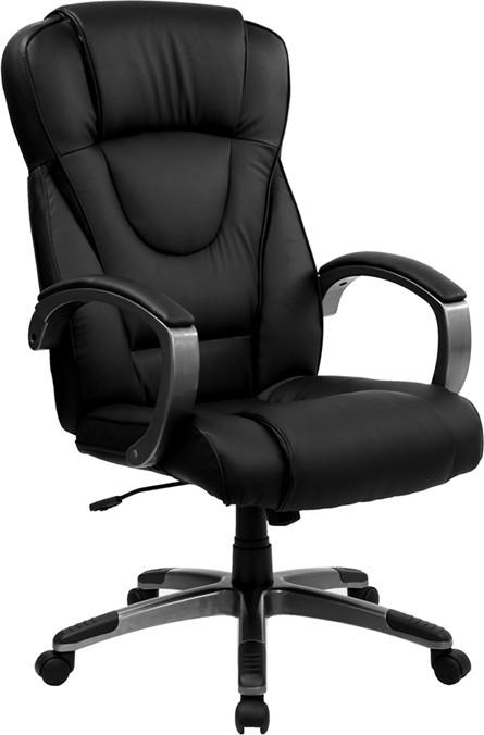 Flash Furniture BT-9069-BK-GG High Back Black Leather Executive Swivel Office Chair