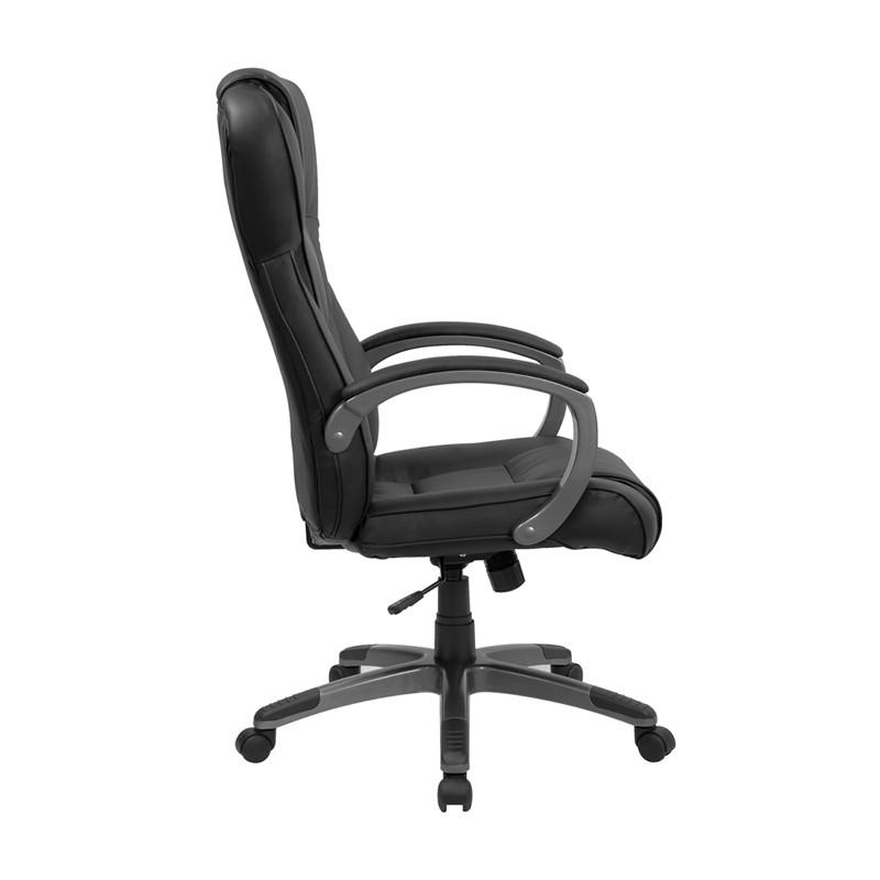 Flash Furniture BT-9069-BK-GG High Back Black Leather Executive Swivel Office Chair