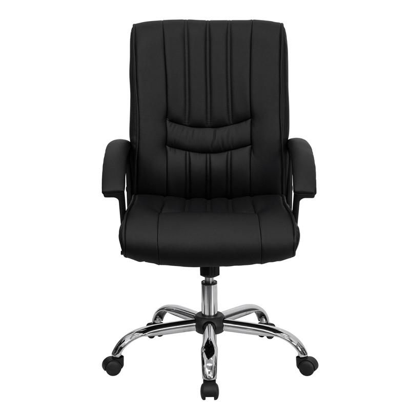 Flash Furniture Mid-Back Black Leather Swivel Manager's Chair