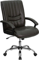 Flash Furniture Mid-Back Espresso Brown Leather Swivel Manager's Chair