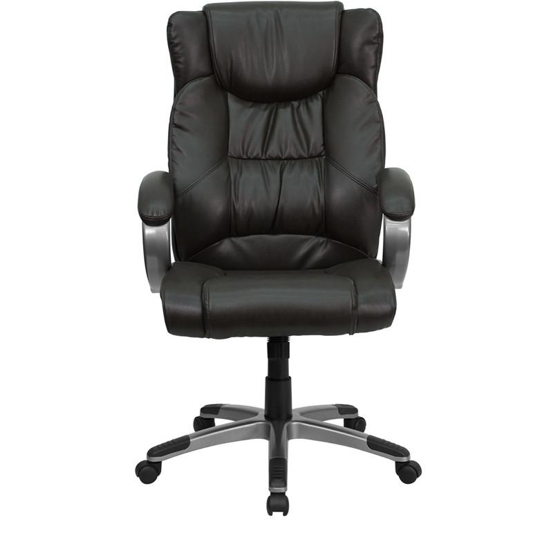 Flash Furniture BT-9088-BRN-GG High Back Espresso Brown Leather Executive Swivel Office Chair