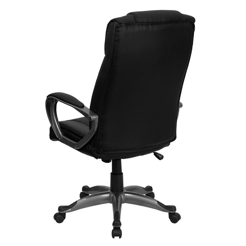 Flash Furniture BT-9177-BK-GG High Back Black Leather Executive Swivel Office Chair