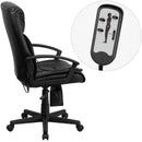 Flash Furniture BT-9578P-GG High Back Massaging Black Leather Executive Swivel Office Chair