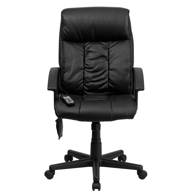 Flash Furniture BT-9578P-GG High Back Massaging Black Leather Executive Swivel Office Chair