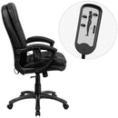 Flash Furniture BT-9585P-GG High Back Massaging Black Leather Executive Swivel Office Chair