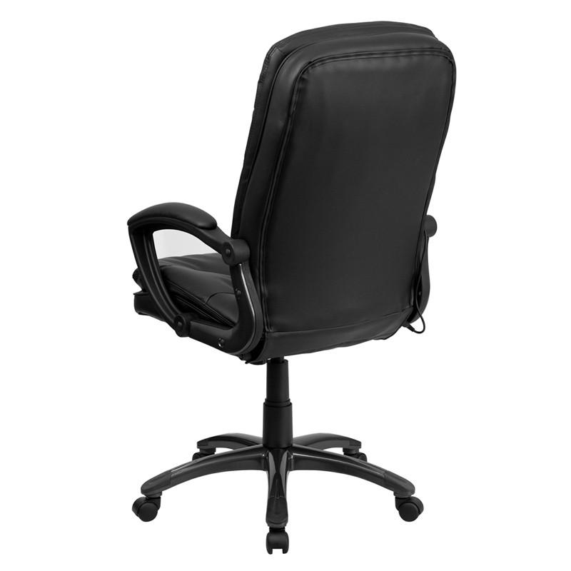 Flash Furniture BT-9585P-GG High Back Massaging Black Leather Executive Swivel Office Chair