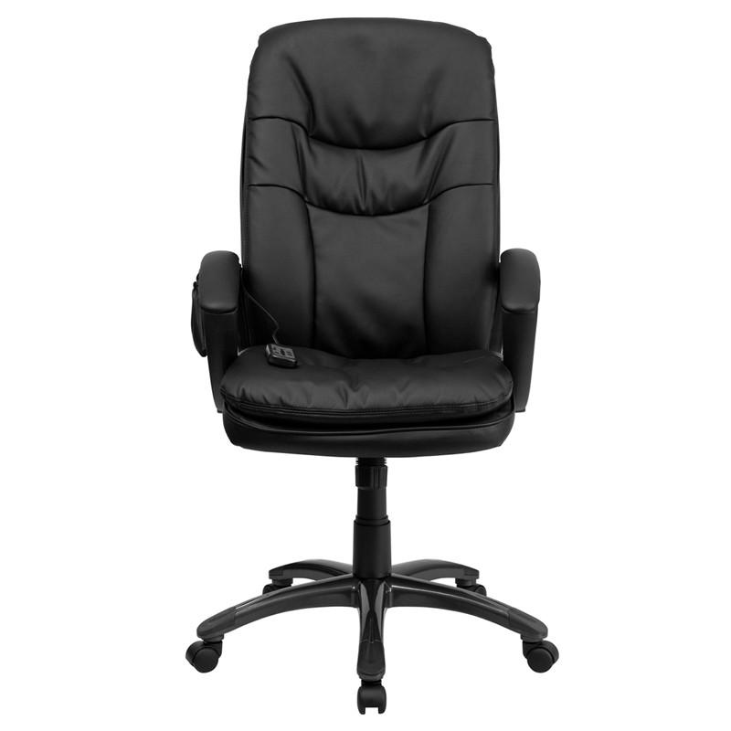 Flash Furniture BT-9585P-GG High Back Massaging Black Leather Executive Swivel Office Chair