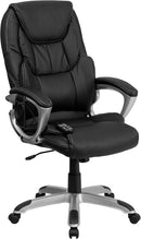 Flash Furniture High Back Massaging Black Leather Executive Swivel Office Chair With Silver Base