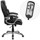 Flash Furniture High Back Massaging Black Leather Executive Swivel Office Chair With Silver Base