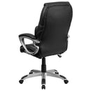 Flash Furniture High Back Massaging Black Leather Executive Swivel Office Chair With Silver Base