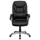 Flash Furniture High Back Massaging Black Leather Executive Swivel Office Chair With Silver Base