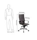 Flash Furniture High Back Brown Ribbed Upholstered Leather Executive Swivel Office Chair