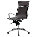 Flash Furniture High Back Brown Ribbed Upholstered Leather Executive Swivel Office Chair