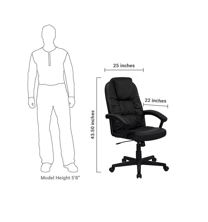 Flash Furniture BT-983-BK-GG High Back Black Leather Executive Swivel Office Chair