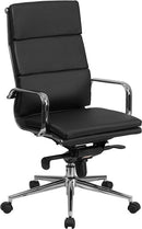 Flash Furniture High Back Black Leather Executive Swivel Office Chair With Synchro-Tilt Mechanism