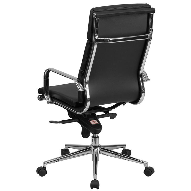 Flash Furniture High Back Black Leather Executive Swivel Office Chair With Synchro-Tilt Mechanism