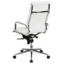 Flash Furniture High Back White Leather Executive Swivel Office Chair With Synchro-Tilt Mechanism