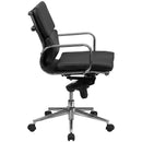 Flash Furniture Mid-Back Black Leather Executive Swivel Office Chair With Synchro-Tilt Mechanism