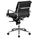 Flash Furniture Mid-Back Black Leather Executive Swivel Office Chair With Synchro-Tilt Mechanism