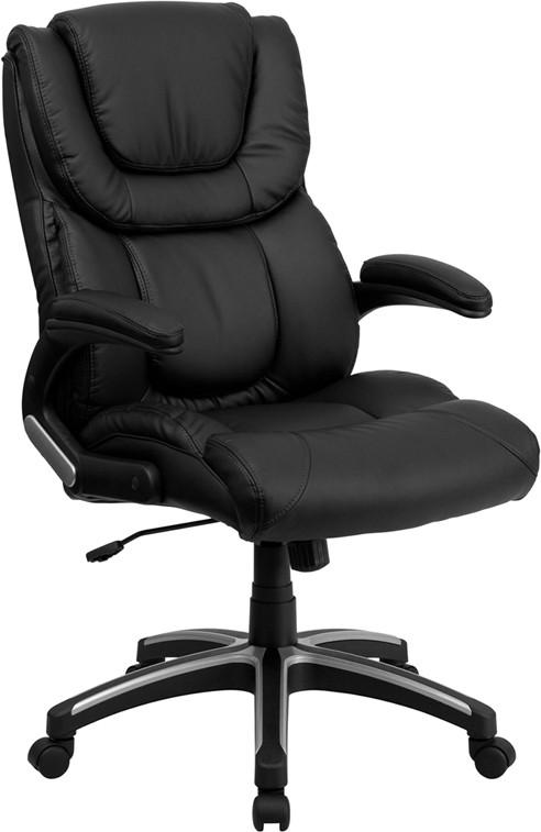 Flash Furniture BT-9896H-GG Black Leather Executive Swivel Chair with Arms