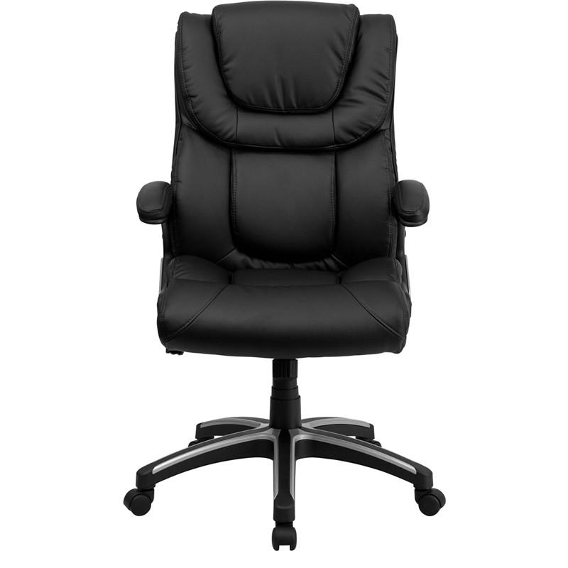 Flash Furniture BT-9896H-GG Black Leather Executive Swivel Chair with Arms