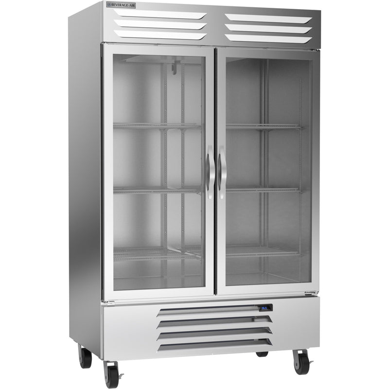 Beverage Air Vista Series RB49HC-1G Double Glass Door 52" Wide Stainless Steel Refrigerator