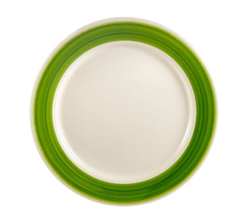 CAC China R-6-G Rainbow 6 1/2" Plate (Case Of 36) - Green/White