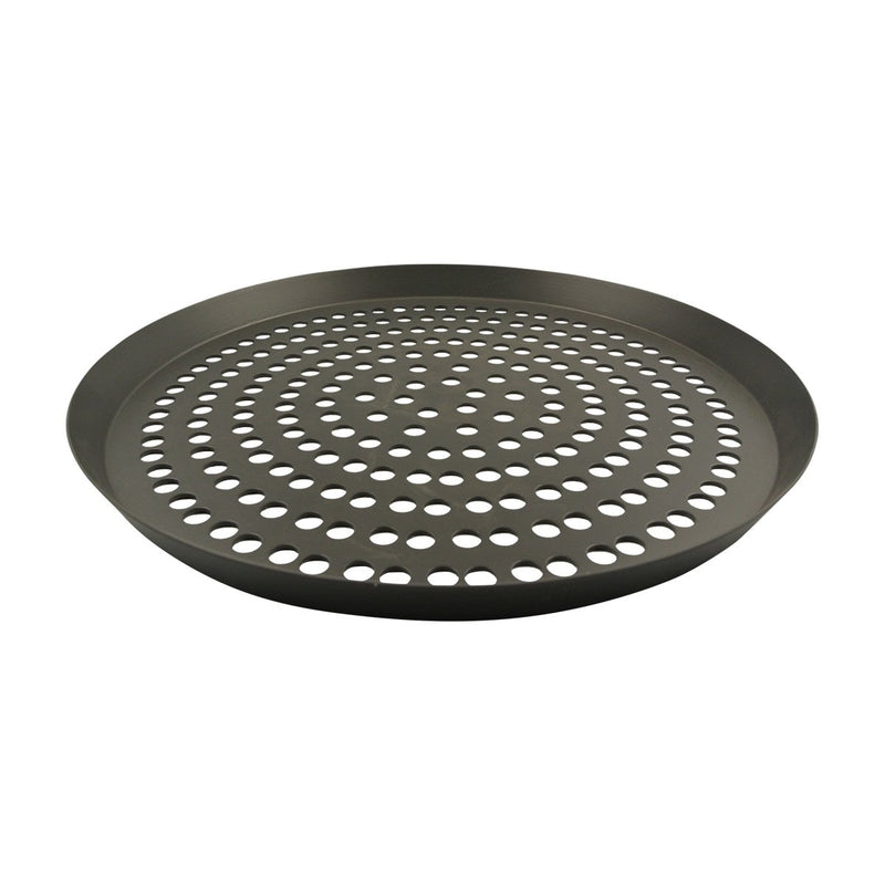 American Metalcraft CAR10HC-SP 10" Hard Coated Aluminum Perforated Tapered Pizza Pan 11/16" Deep