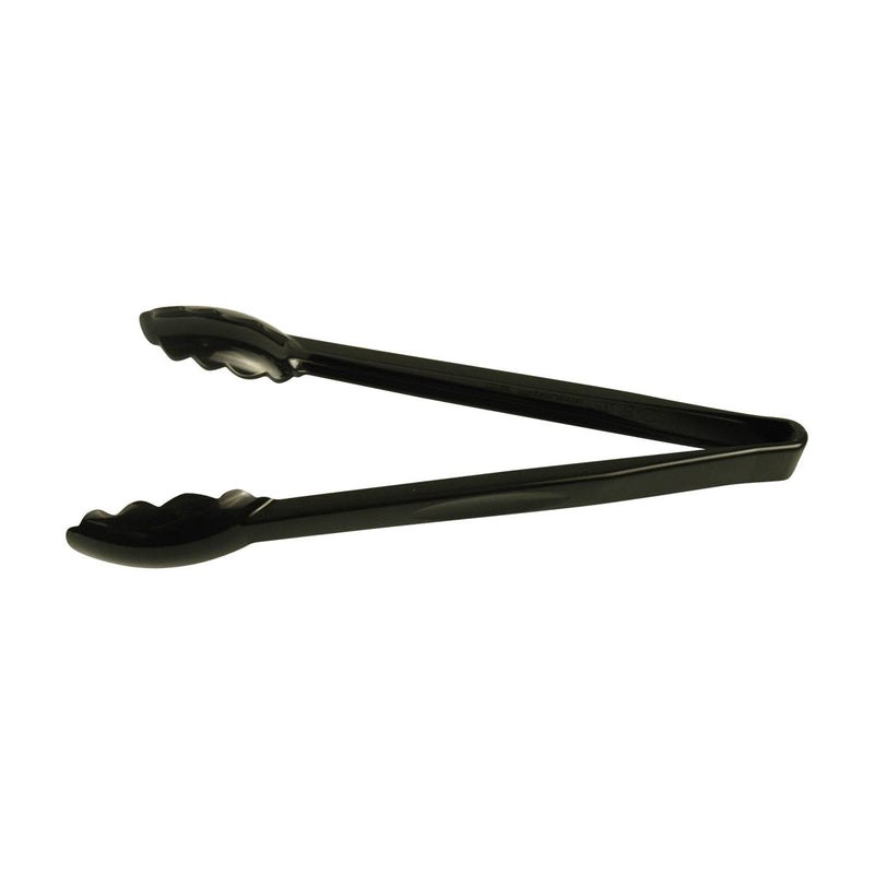 Cambro 12TGS110 12" Black Salad Tongs