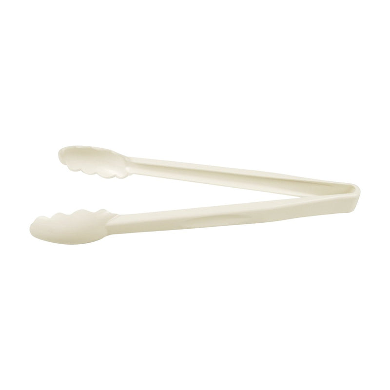 Cambro 12TGS148 12" White Salad Tongs