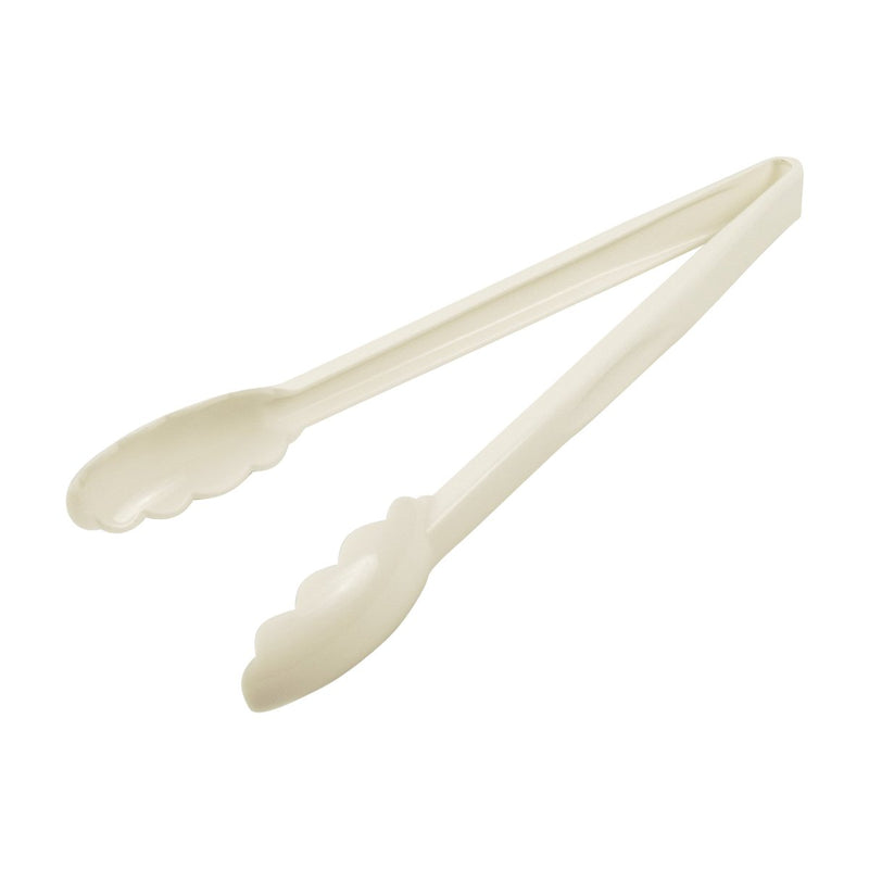 Cambro 12TGS148 12" White Salad Tongs