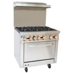 Copper Beech CBR-6 Gas Range 36" (6) 30000 BTU Burners