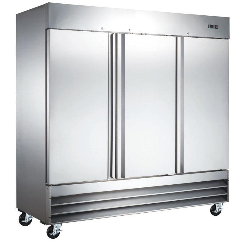 Reach-In Cooler Three 3 Doors Triple Solid Door Reach-In Refrigerator CFD-3RR-HC 81″ Coldline