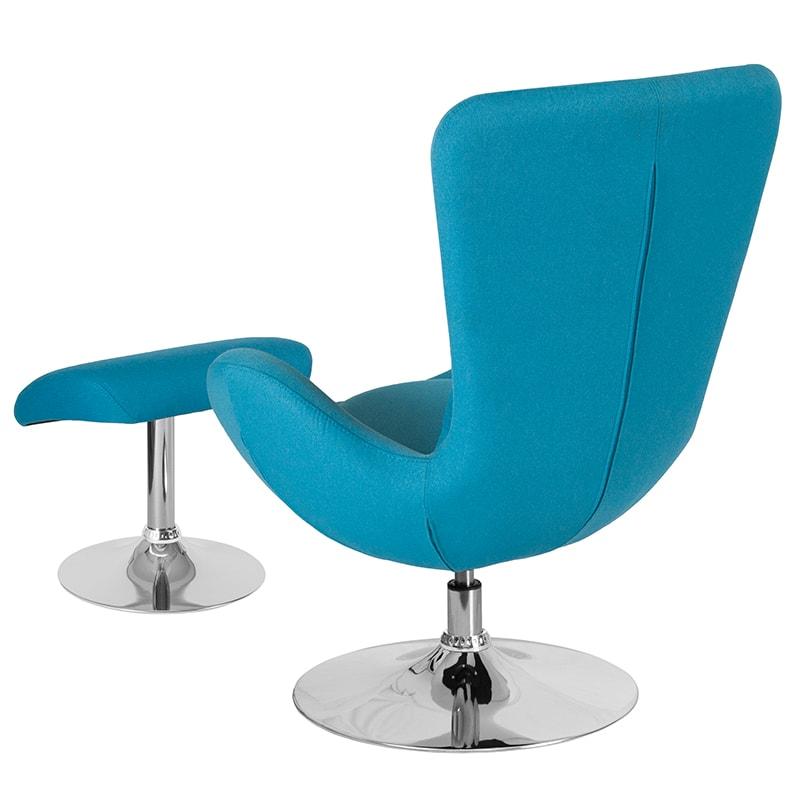 Egg Series Side Reception Chair with Ottoman By Flash furniture