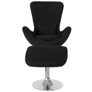 Egg Series Side Reception Chair with Ottoman By Flash furniture