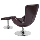 Egg Series Black Leather Side Reception Chair with Ottoman By Flash Furniture