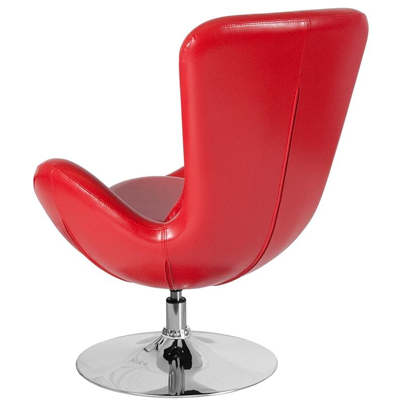 Egg Series Red/White Leather Side Reception Chair By Flash Furniture