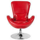 Egg Series Red/White Leather Side Reception Chair By Flash Furniture