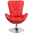 Egg Series Red/White Leather Side Reception Chair By Flash Furniture
