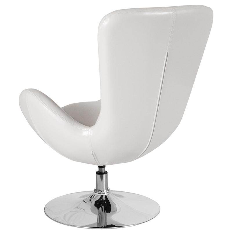 Egg Series Red/White Leather Side Reception Chair By Flash Furniture