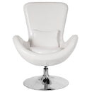 Egg Series Red/White Leather Side Reception Chair By Flash Furniture