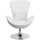 Egg Series Red/White Leather Side Reception Chair By Flash Furniture